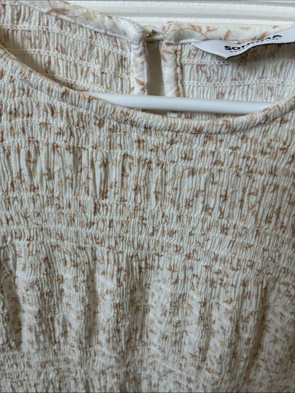 Sonoma Cream Floral Smocked-Yoke Tunic Dress - Picture 5 of 7